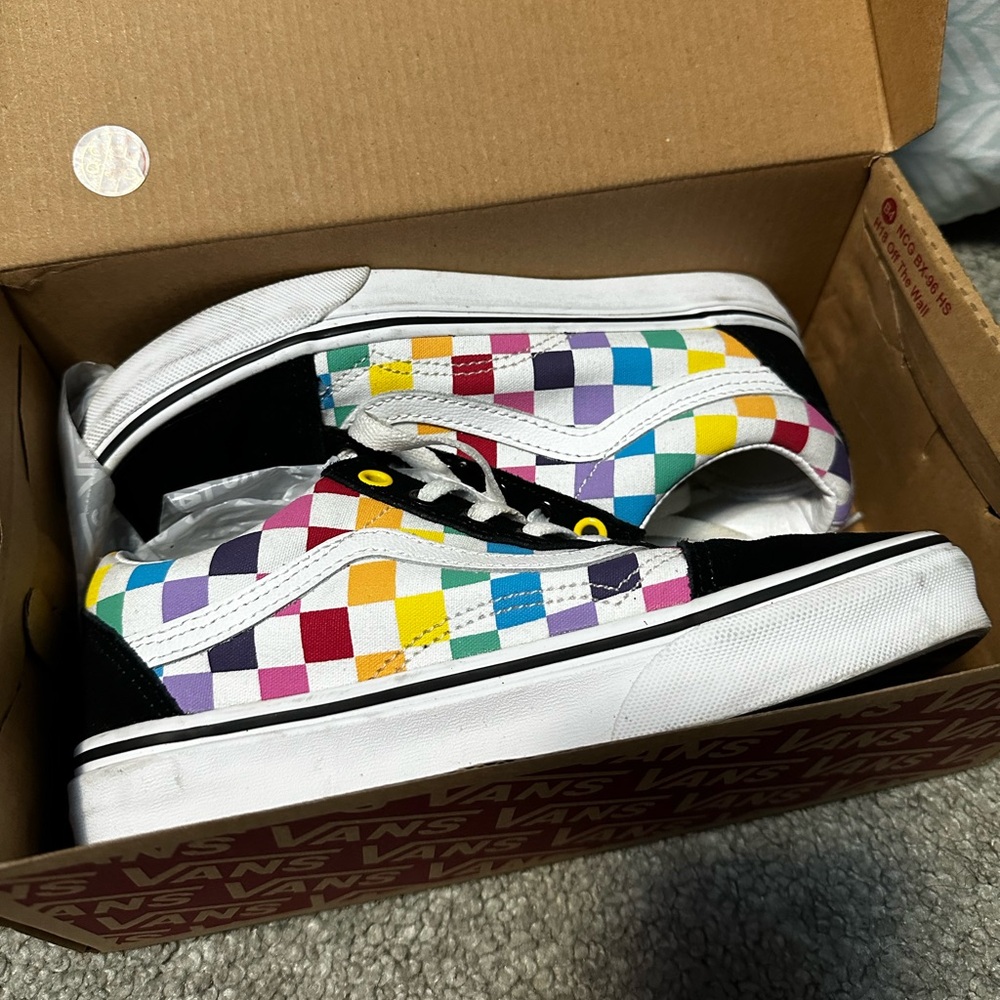 vans old skool rainbow checkered vans